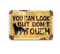 DEGUANG Cartello in metallo con scritta in lingua inglese "Warning Wolf You Can Look But Don't Touch" (lingua italiana non garantita)