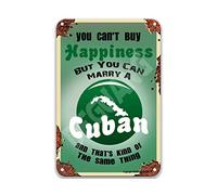 DEGUANG Cartello vintage con scritta in lingua inglese "You Can't Buy Happiness But You Can Marry A Cuban Vintage Farmhouse Coffee Sign Farmhouse Decor for the Kitchen Tin Signs Vintage 20x30