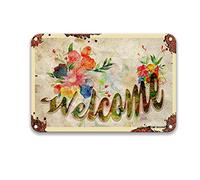 DEGUANG Cartello vintage con scritta "Welcome Farmhouse Coffee Sign Farmhouse Decor for the Kitchen Bedroom Accessories Farmhouse Tin Signs 8X12