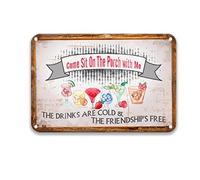 DEGUANG Come Sit On The Porch with Me Poster Targa in latta Farm Country Kitchen Decor Divertente decorazione per la casa Targa in latta per uomo Caverna Metallo 8X12
