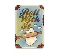 DEGUANG Dough Roll with It Funny Art Decoration Signs for Man Cave French Country Wall Decor Man Cave Decor 8X12 Tin Sign