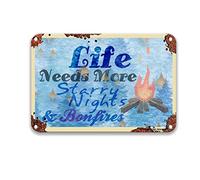 DEGUANG Life Needs More Starry Nights and Bonfires - Targa in metallo da appendere, decorazione per casa colonica e caffè, decorazione per cucina, stile vintage, per bar, 20 x 30 cm