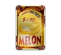 DEGUANG Melon Sweet and Juicy $1.9 Naturally Grow Metal Tin Sign Farmhouse Signs for Kitchen French Country Wall Decor Farmhouse Decor for The Kitchen 8X12 Metal Sign