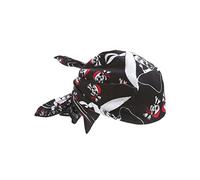 DEGUISE TOI Bandana da Pirata Nera con Teschi - Rosso - Taglia Unica