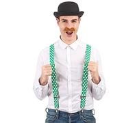 DEGUISE TOI Bretelle Verdi con trifogli Bianchi -San Patrizio - Verde - Taglia Unica