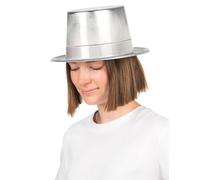 DEGUISE TOI - Cappello alto lucido argento - 1 cappello - Taglia unica - Argento/grigio - Accessori per travestimento - Plastica - - - Carnevale