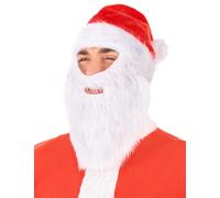 DEGUISE TOI Cappello Babbo Natale con Barba - Rosso - Taglia Unica