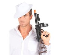 DEGUISE TOI Cappello Bianco da Gangster Adulti - Grigio, Bianco - Taglia Unica