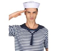 DEGUISE TOI Cappello Bianco da Marinaio - Grigio, Bianco - Taglia Unica