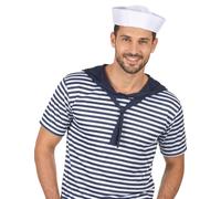 DEGUISE TOI Cappello Bianco da Marinaio - Grigio, Bianco - Taglia Unica
