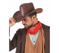 DEGUISE TOI Cappello da Cowboy Marrone Imitazione Cuoio per Adulto - Marrone - Taglia Unica
