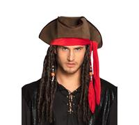 DEGUISE TOI Cappello da Pirata Marrone con Capelli per Adulto - Marrone - Taglia Unica