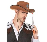 DEGUISE TOI Cappello da Sceriffo Marrone Adulto - Marrone - Taglia Unica