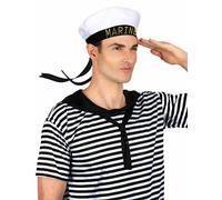 DEGUISE TOI Cappello Marinaio per Adulto - Grigio, Bianco - Taglia Unica