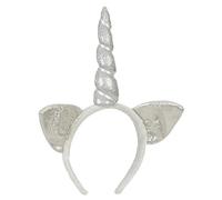 DEGUISE TOI Cerchietto Unicorno Argentato con Orecchie per Adulto - Argento - Taglia Unica
