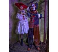 DEGUISE TOI - Clown demoniaco animato - 170 cm - 1 pagliaccio demoniaco animato - Taglia unica - Multicolore - Decorazione/Animazione - - - Halloween