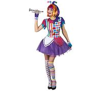 DEGUISE TOI Costume da Arlecchino con pompon colorati per donna