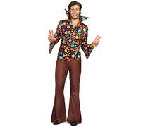 DEGUISE TOI Costume da hippie per uomo - Marrone - XL
