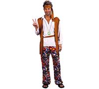 DEGUISE TOI Costume da hippie taglie forti uomo bianco e marrone