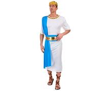 Deguisetoi Costume Imperatore greco per uomo Bianco e Blu - Taglia L