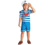 DEGUISE TOI Costume da Marinaio Bambino - Multicolore - S 4-6 Anni (110-120 cm)