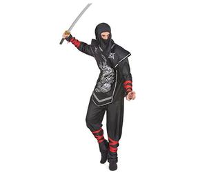 DEGUISE TOI Costume da ninja con dragone per uomo - Nero - Taglia unica