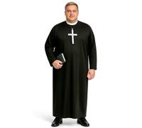 DEGUISE TOI Costume da prete taglie forti uomo - Nero - XXL