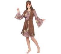 DEGUISE TOI Costume Figlia dei Fiori da Donna Hippie - XL
