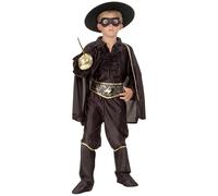 DEGUISE TOI Costume giustiziere mascherato con mantello bambino - Nero - L 10-12 anni (130-140 cm)