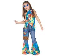 DEGUISE TOI Costume hippie bambina - Multicolore - L 10-12 anni (130-140 cm)