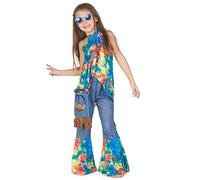 DEGUISE TOI Costume hippie bambina - Multicolore - M 7-9 anni (120-130 cm)