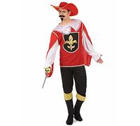 DEGUISE TOI Costume moschettiere rosso e nero da uomo - Rosso - M