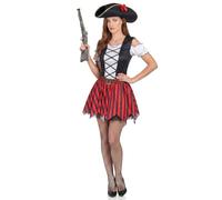 DEGUISE TOI Costume piratessa a righe rosse nere donna - Rosso - S