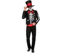 DEGUISE TOI Costume scheletro con motivi Dia de los Muertos uomo - Nero - L