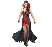 Deguisetoi Costume vampiro donna Halloween nero e rosso - Nero - S