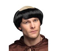 DEGUISE TOI Parrucca da Monaco Uomo - Nero - Taglia Unica