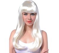 DEGUISE TOI Parrucca Lunga Bianca Donna - Grigio, Bianco - Taglia Unica