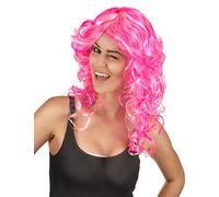 DEGUISE TOI Parrucca Rosa Capelli mossi Donna - Fluo - Taglia Unica