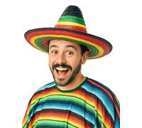 DEGUISE TOI Sombrero Messicano Multicolore Adulto - Blu - Taglia Unica
