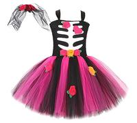 Deguisement Halloween Bebe Fille,Cosplay Festa Abito Ragazza Costume Gotico mercoledì Bambina Tenue Fille Jupe Plissée Mi Longue Enfants per Carnevale, Cosplay