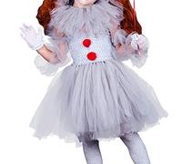 Déguisement Halloween Enfant Bébé Fille,Vestito Gotico Vampiro Vestito Costume Mercoledi Mon Premier Bebe Fille Jupe Bretelles per Bambine 3 Mesi,12 Anni