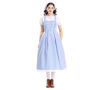 Deguisement Halloween - Vestito da donna gotico, a quadretti, a maniche corte, alla moda, per feste, cameriere, fattoria, travestimento Halloween