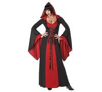 Aptafêtes CS968925/M - Vestito con Cappuccio, Taglia M, Colore: Rosso/Nero