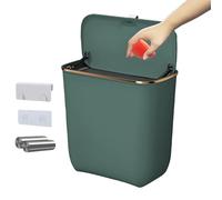 Degustazione della spazzatura a parete - Bin della spazzatura per montaggio a parete | Catbia da cucina con coperchio | Compost Basket Saving Space | Contenitore montabile con sacchetti da