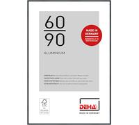 DEHA Design cornice per foto, 60 x 90 cm, alluminio, Struttura Nero Opaco, cornice per posterper appenderein formato verticale e orizzontale, vetro sintetico, Tribeca