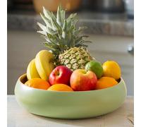 Dehaus® Ciotola Fatto a Mano in Legno di bambù Grande 30cm Portafrutta, Insalatiera Design Moderno Centrotavola da Portata, Cestino Pane, Fruttiera (Verde Menta)