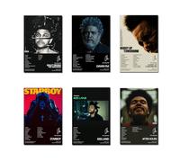DEHEMUKA The Weeknd - Poster con copertina di album in edizione limitata, set da 6, senza cornice, 20 x 30 cm, poster su tela, decorazione artistica da parete per soggiorno e camera da letto