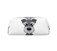 Dehiwi Adorabile astuccio per matite Schnauzer impermeabile carino in pelle astuccio da viaggio per cosmetici borsa organizer portapenne per ufficio trucco, Argento, Taglia unica, Organizer per borse