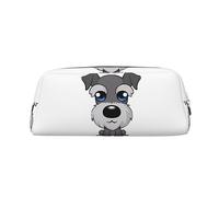 Dehiwi Adorabile astuccio per matite Schnauzer impermeabile carino in pelle astuccio da viaggio per cosmetici borsa organizer portapenne per ufficio trucco, Oro, Taglia unica, Organizer per borse