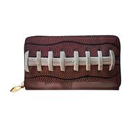 DEHIWI American Football Laces - Portafoglio lungo da donna, in pelle, con cerniera, da viaggio, porta carte di credito, Nero , Taglia unica